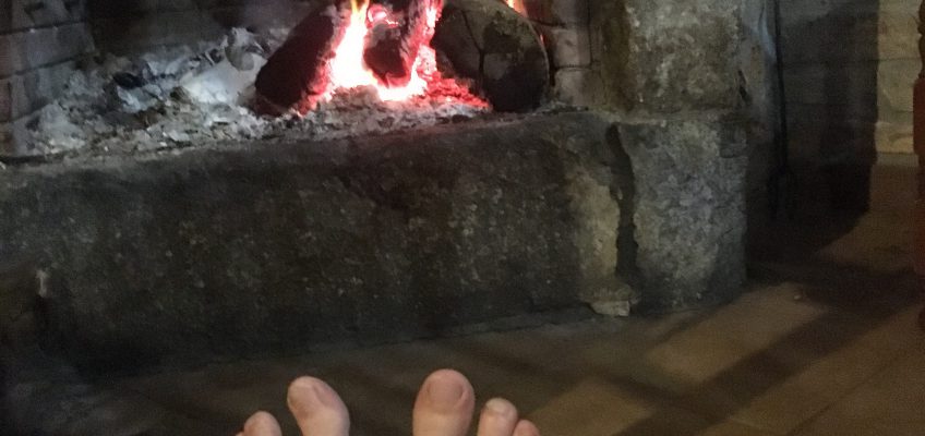 Schuhe nass, Socken nass aber die Füße sind warm